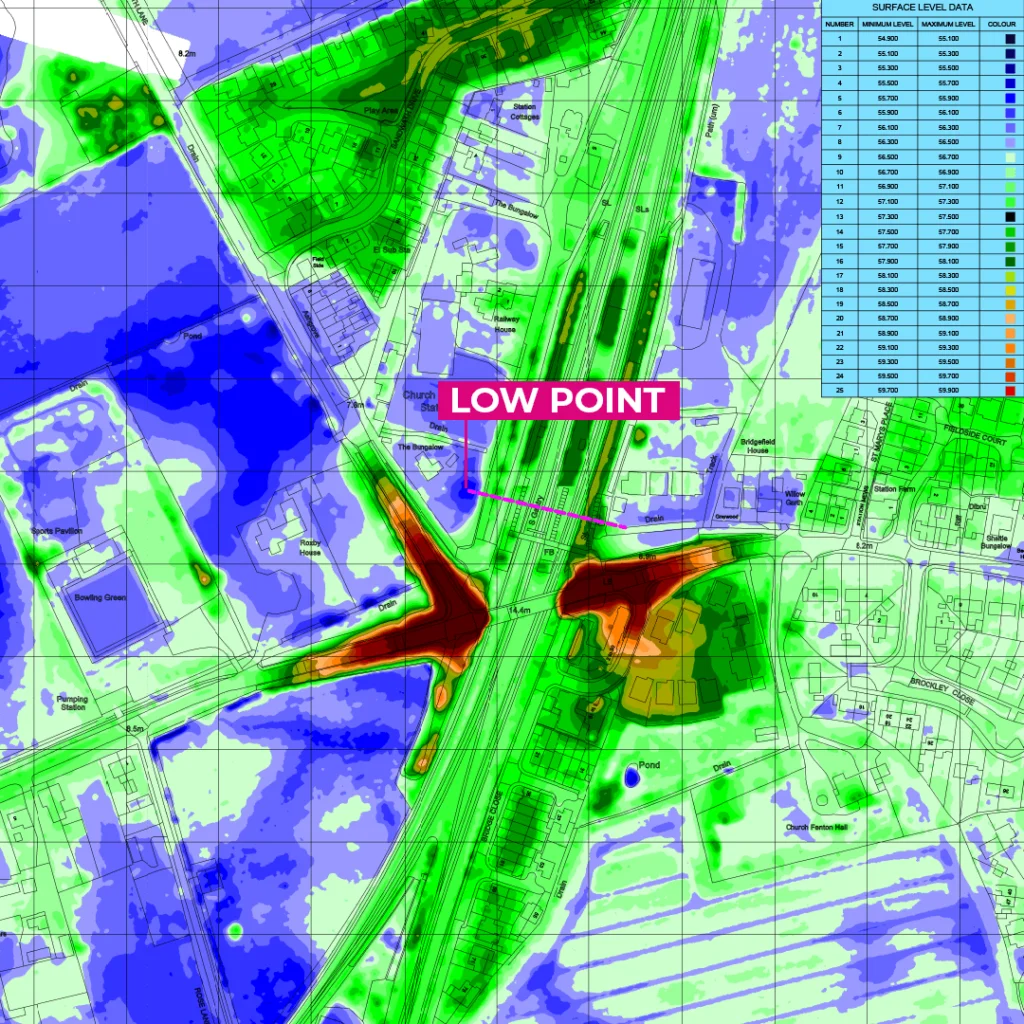 Flood Alleviation Drawing Example - Low Point - Matrix Consulting Engineers.