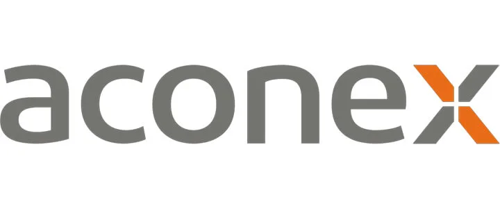 The Aconex logo in grey text with an orange X at the end on a white background, often recognised by civil and structural engineers.